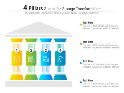 4 pillars stages for storage transformation infographic template