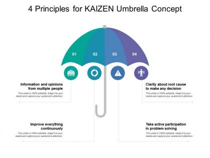 4 principles for kaizen umbrella concept
