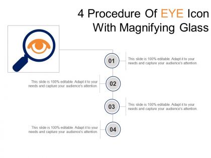 4 procedure of eye icon with magnifying glass