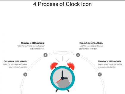 4 process of clock icon powerpoint slide rules