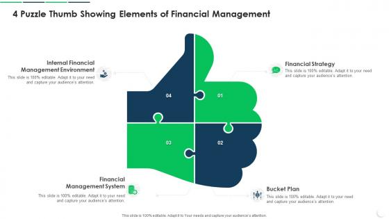 4 Puzzle Thumb Showing Elements Of Financial Management