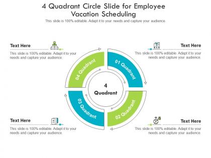 4 quadrant circle slide for employee vacation scheduling infographic template