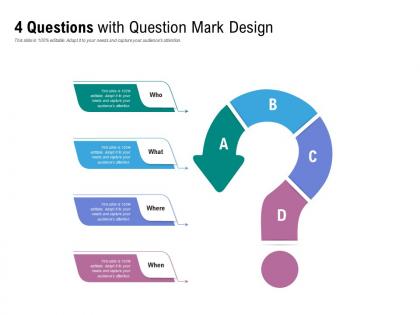 4 questions with question mark design