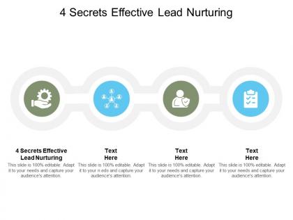 4 secrets effective lead nurturing ppt powerpoint presentation icon cpb