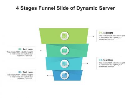 4 stages funnel slide of dynamic server infographic template