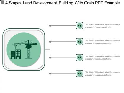 4 stages land development building with crain ppt example