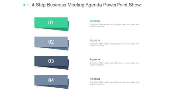 4 step business meeting agenda powerpoint show