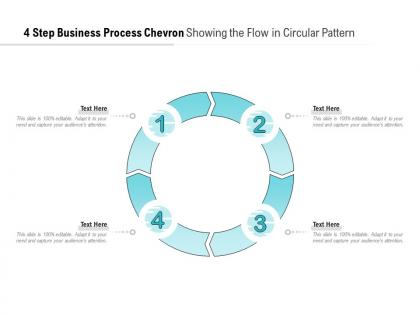 4 step business process chevron showing the flow in circular pattern