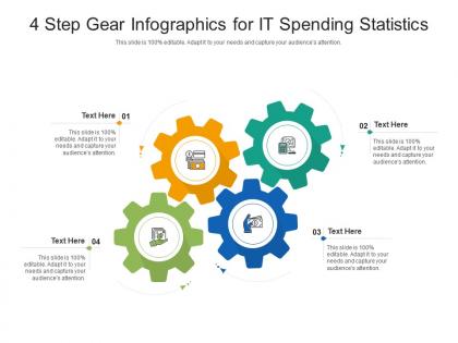 4 step gear for it spending statistics infographic template