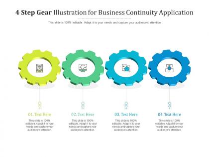 4 step gear illustration for business continuity application infographic template