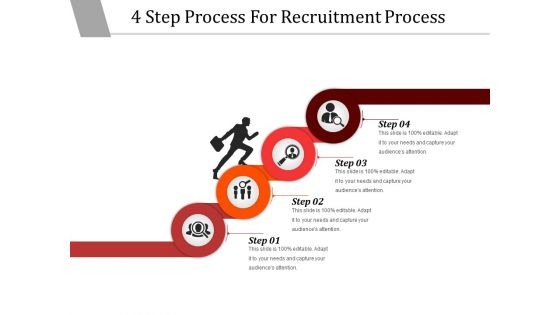 4 step process for recruitment process powerpoint layout