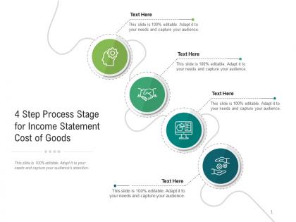 4 step process stage for income statement cost of goods infographic template