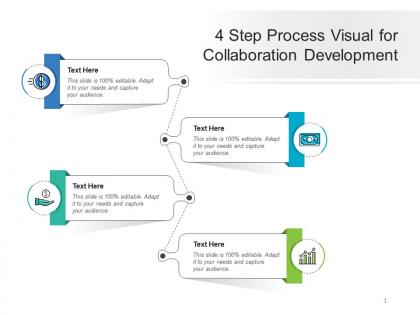 4 step process visual for collaboration development infographic template