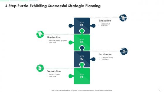 4 Step Puzzle Exhibiting Successful Strategic Planning
