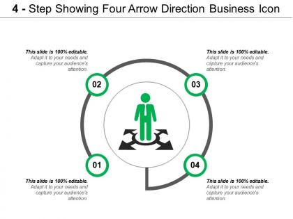 4 step showing four arrow direction business icon