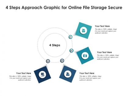 4 steps approach graphic for online file storage secure infographic template