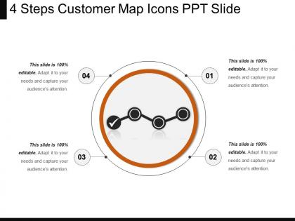 4 steps customer map icons ppt slide