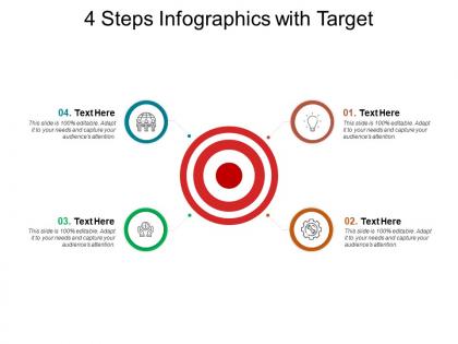 4 steps infographics with target
