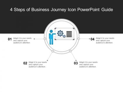 4 steps of business journey icon powerpoint guide