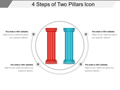 4 steps of two pillars icon powerpoint slides