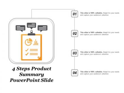 4 steps product summary powerpoint slide