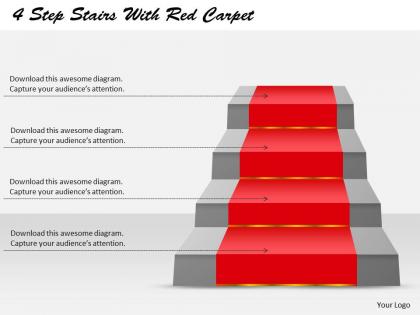 4 steps stairs with carpet powerpoint template slide