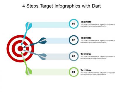 4 steps target infographics with dart