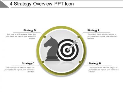 4 strategy overview ppt icon