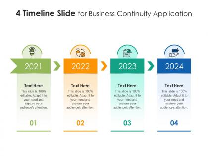 4 timeline slide for business continuity application infographic template