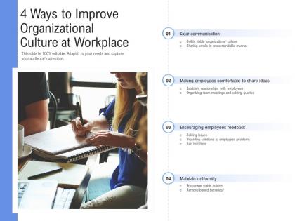 4 ways to improve organizational culture at workplace