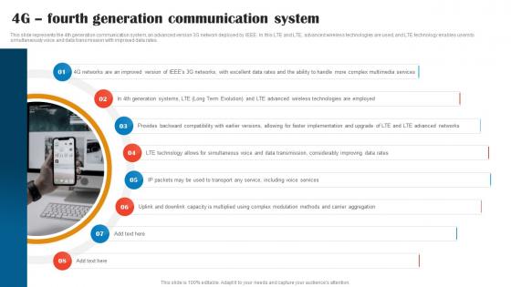 4G Fourth Generation Communication System 1G To 5G Technology