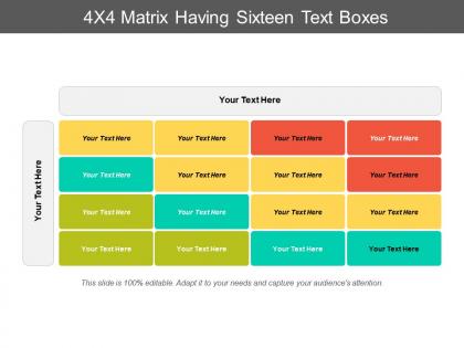 4x4 matrix having sixteen text boxes