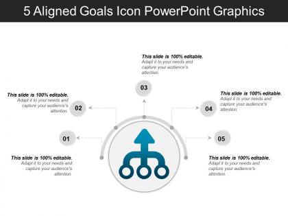 5 aligned goals icon powerpoint graphics