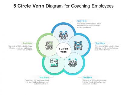5 circle venn diagram for coaching employees infographic template