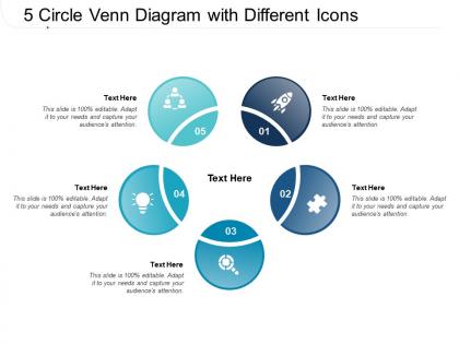 5 circle venn diagram with different icons