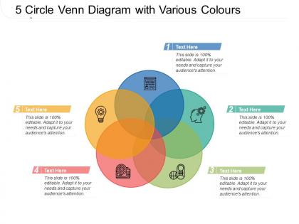 5 circle venn diagram with various colours