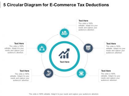 5 circular diagram for e commerce tax deductions infographic template