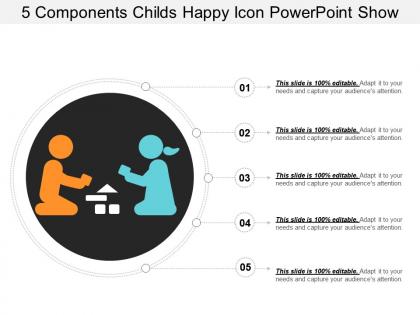 5 components childs happy icon powerpoint show