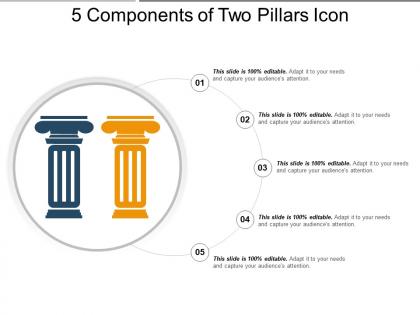 5 components of two pillars icon powerpoint templates