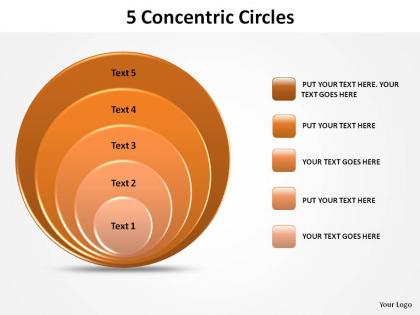 5 concentric circles slides diagrams templates powerpoint info graphics