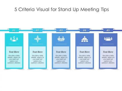 5 criteria visual for stand up meeting tips infographic template