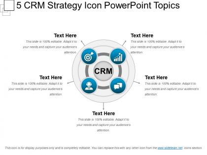 5 crm strategy icon powerpoint topics