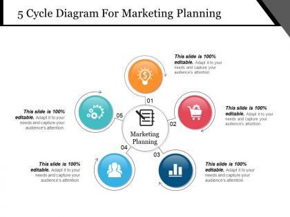 5 cycle diagram for marketing planning powerpoint slide designs