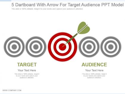 5 dartboard with arrow for target audience ppt model