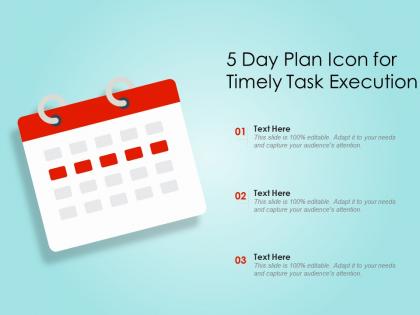 5 day plan icon for timely task execution