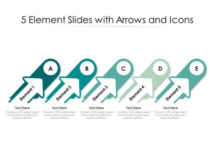 5 element slides with arrows and icons