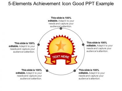 5 elements achievement icon good ppt example