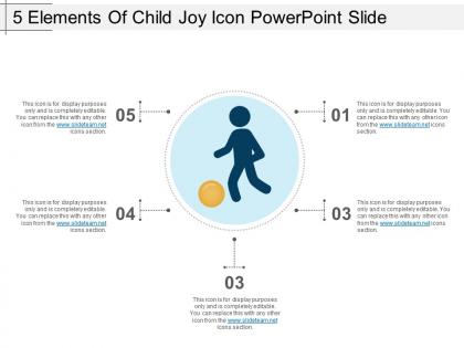 5 elements of child joy icon powerpoint slide
