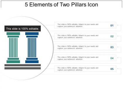 5 elements of two pillars icon powerpoint themes