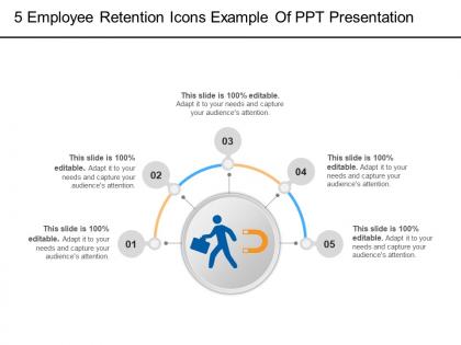 5 employee retention icons example of ppt presentation